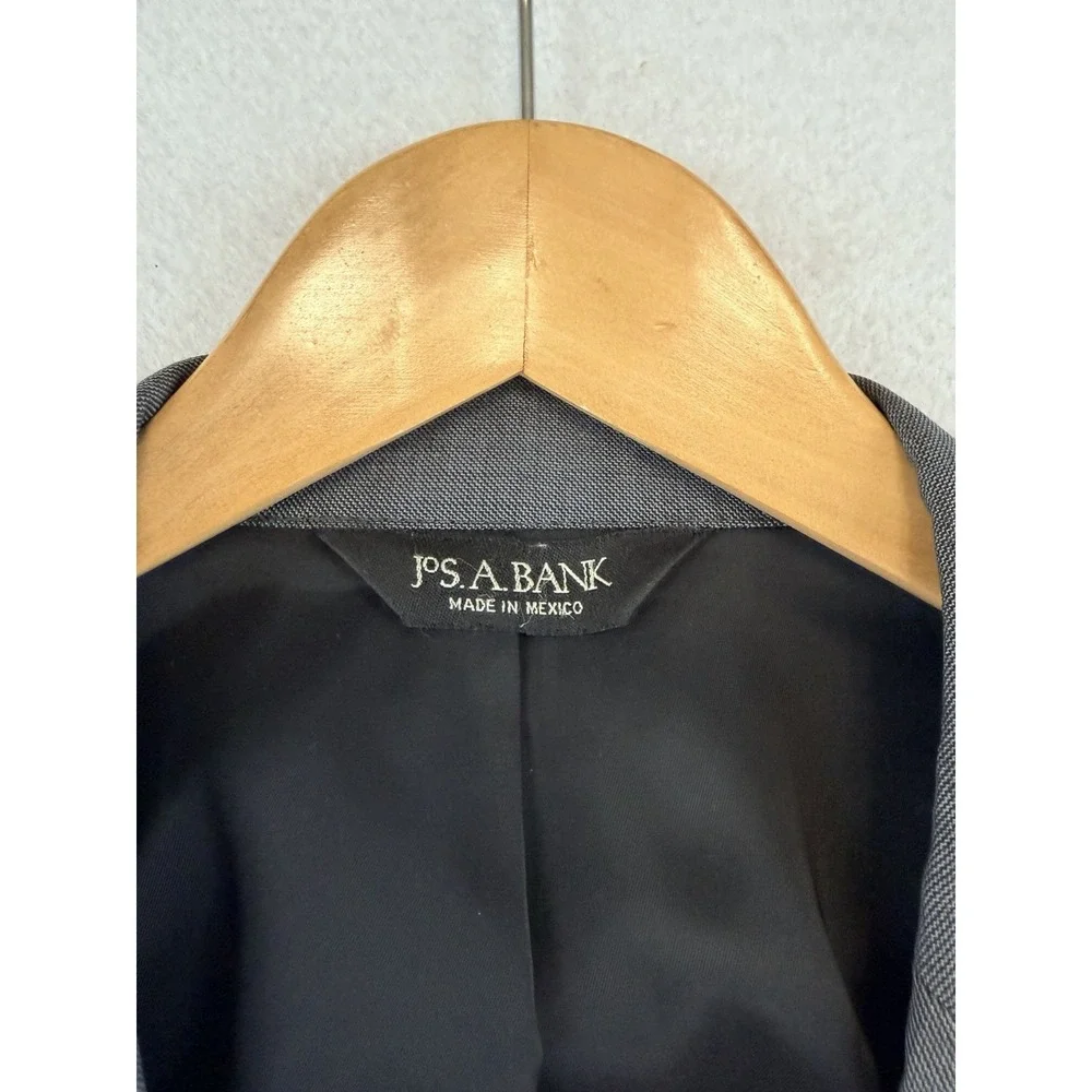 JOS‎ A BANK Traveler's Collection Mens 43L Tailored Fit Wool Blazer Jacket Gray