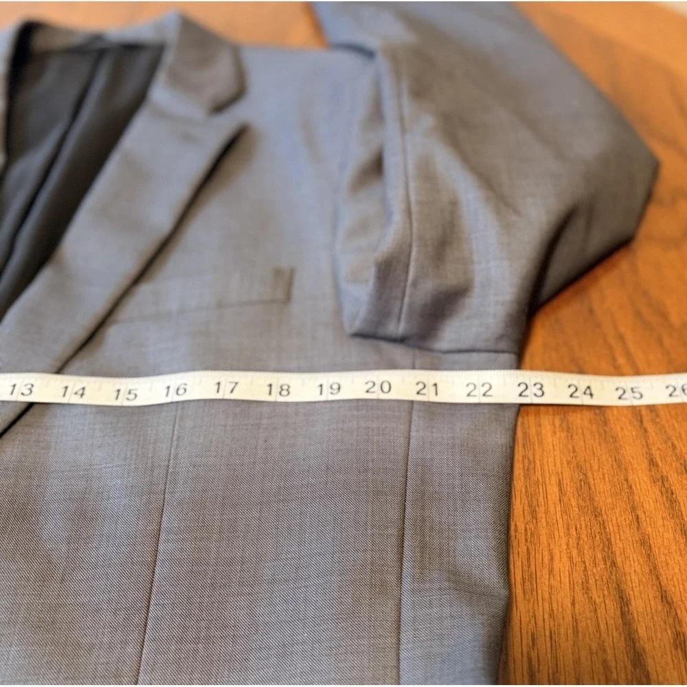 JOS‎ A BANK Traveler's Collection Mens 43L Tailored Fit Wool Blazer Jacket Gray