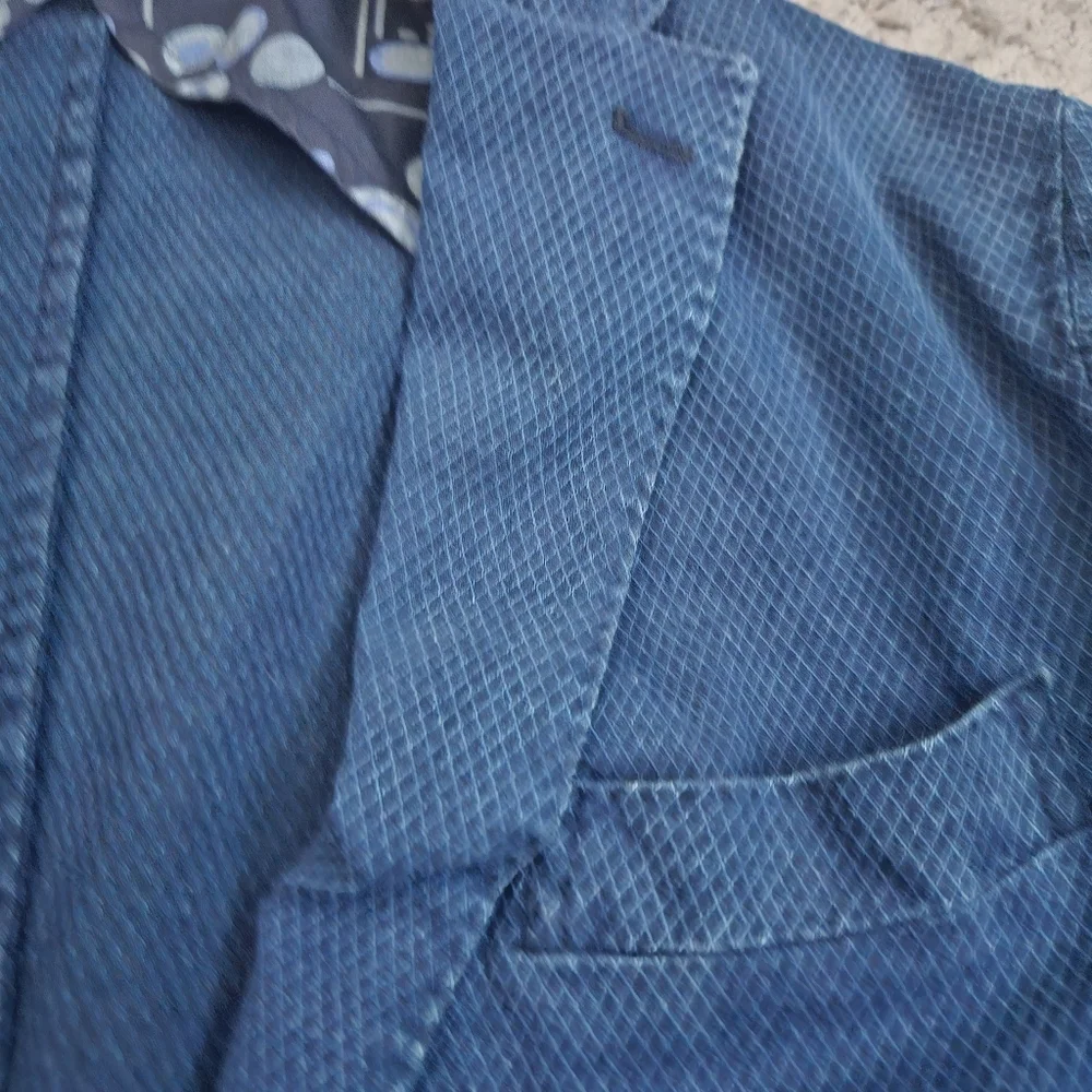 JERRY KEY Blazer Men's 40 EU‎ 50 Blue Cotton GIACCA Jacket UNSTRUCTURED