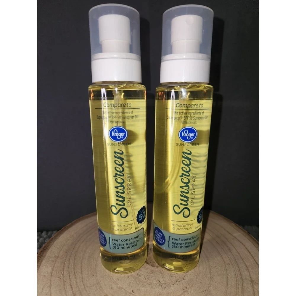 LOT OF (2) KROGER OIL SPRAY BROAD SPECTRUM SPF 50 SUNSCREEN‎ 7.2 FL OZ~RARE