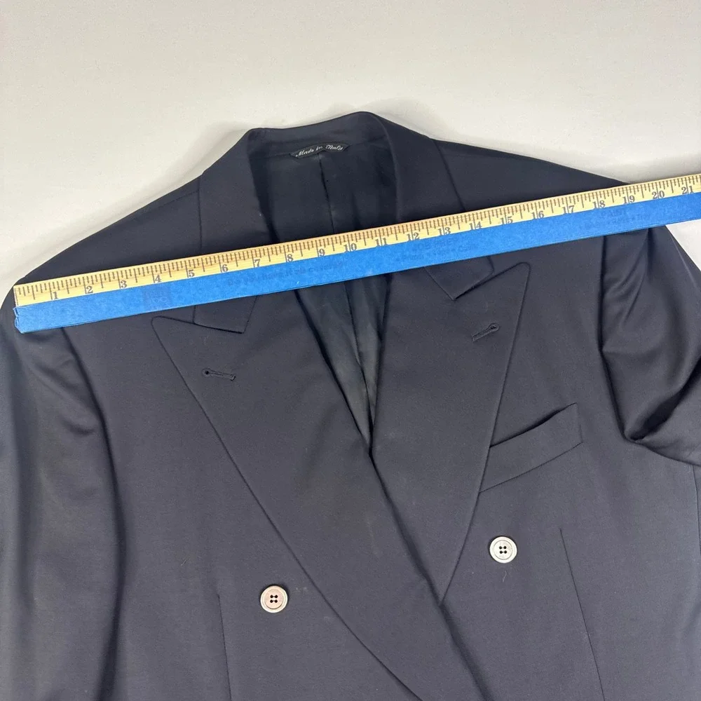 Canali Proposta Blazer Mens 50R (US44) Black Double Breasted Loro Piana 120 Wool