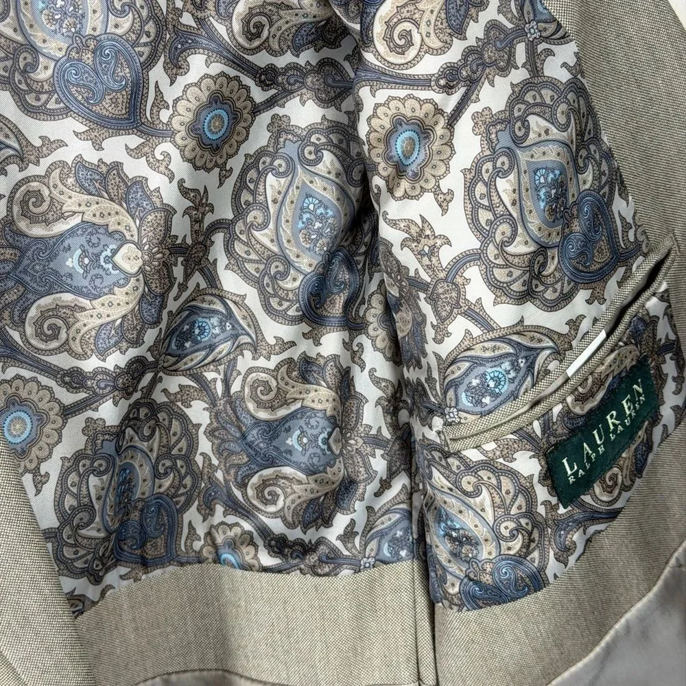 Lauren Ralph Lauren Tan Blazer with Paisley Lining