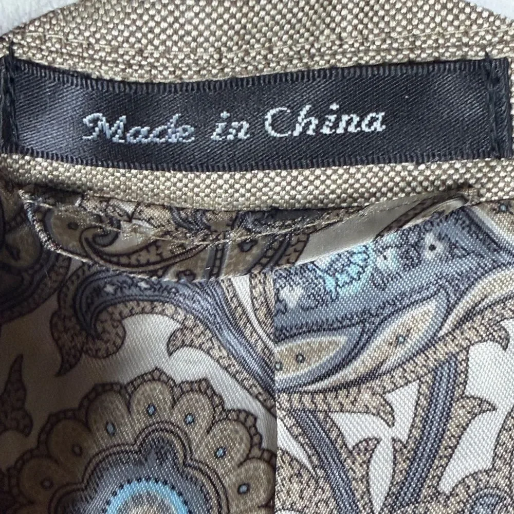 Lauren Ralph Lauren Tan Blazer with Paisley Lining