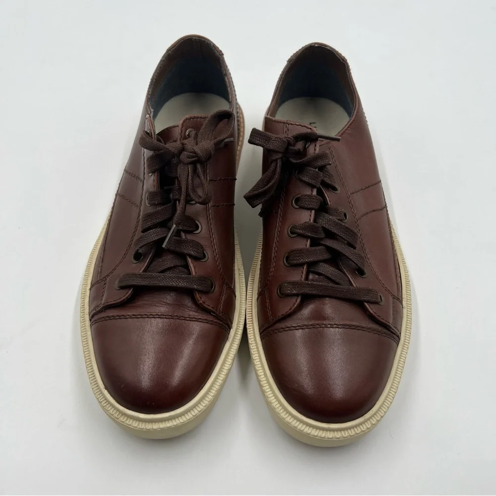 Lucky Brand FIR Mens Brown Leather Cap Toe Low Top Sneakers‎ 10.5M 115-21848