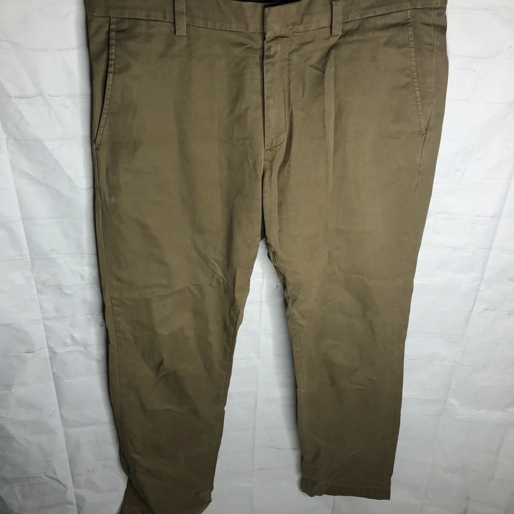 Banana Republic Pants Mens 33/34x32 Aiden Fit Chino Casual Flat Front Tan Khaki