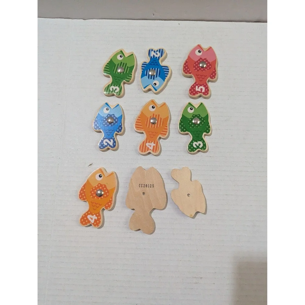 Melissa and Doug Magnetic Wooden Fishing Game Replacement Pieces 10 Fish Spinner