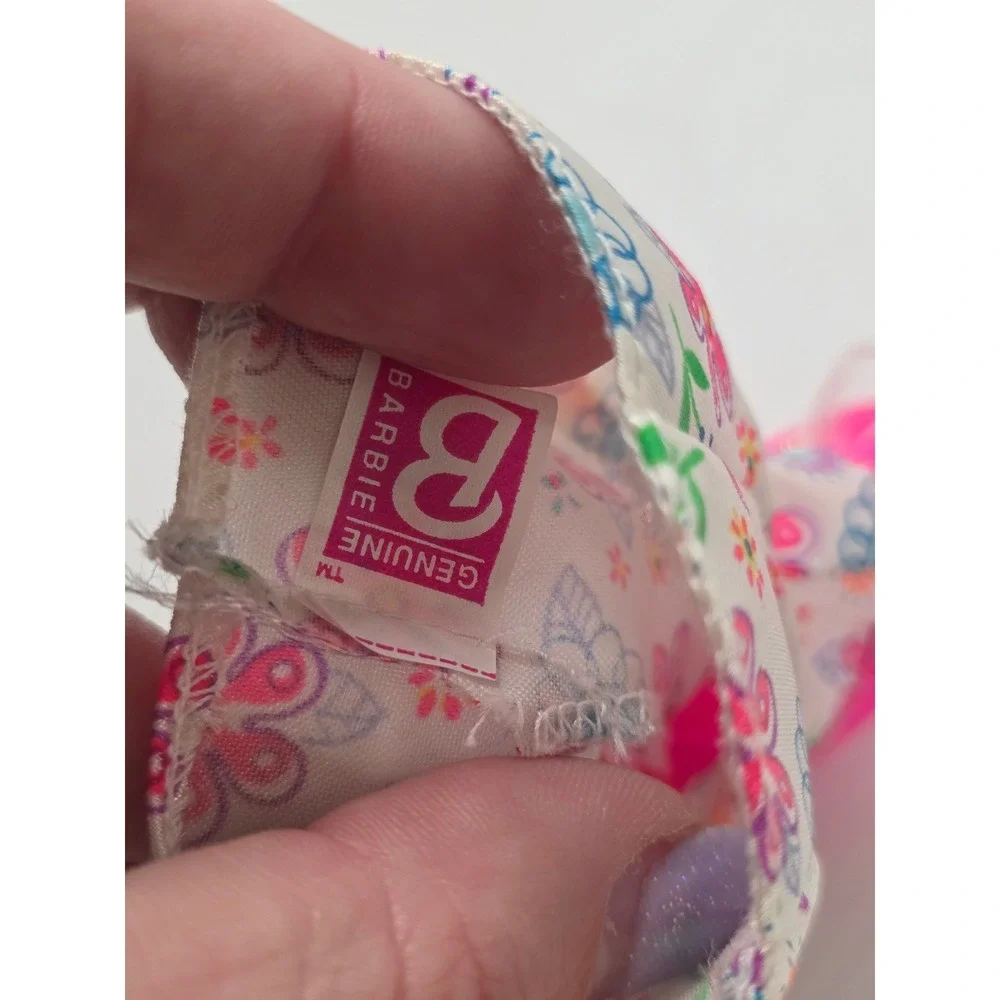 Barbie Flower Fun Floral Mini‎ Dress Pink Mesh Mattel Vintage