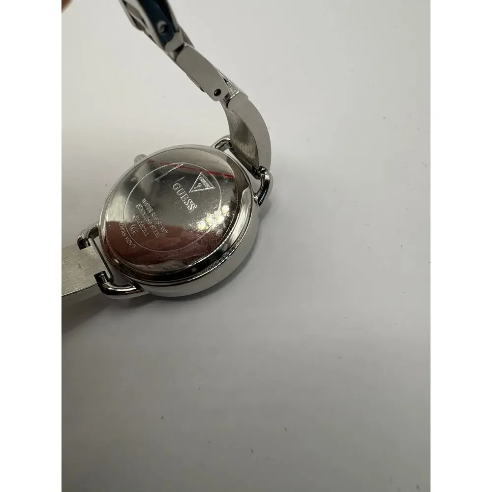 Guess Women Watch Silver-Tone Round Stainless Steel Link Bracelet NWT