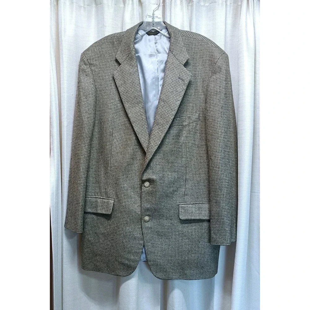 Southwick Men's 44T Tweed 2 Button Herringbone Wool Blazer Sport Coat Vintage‎
