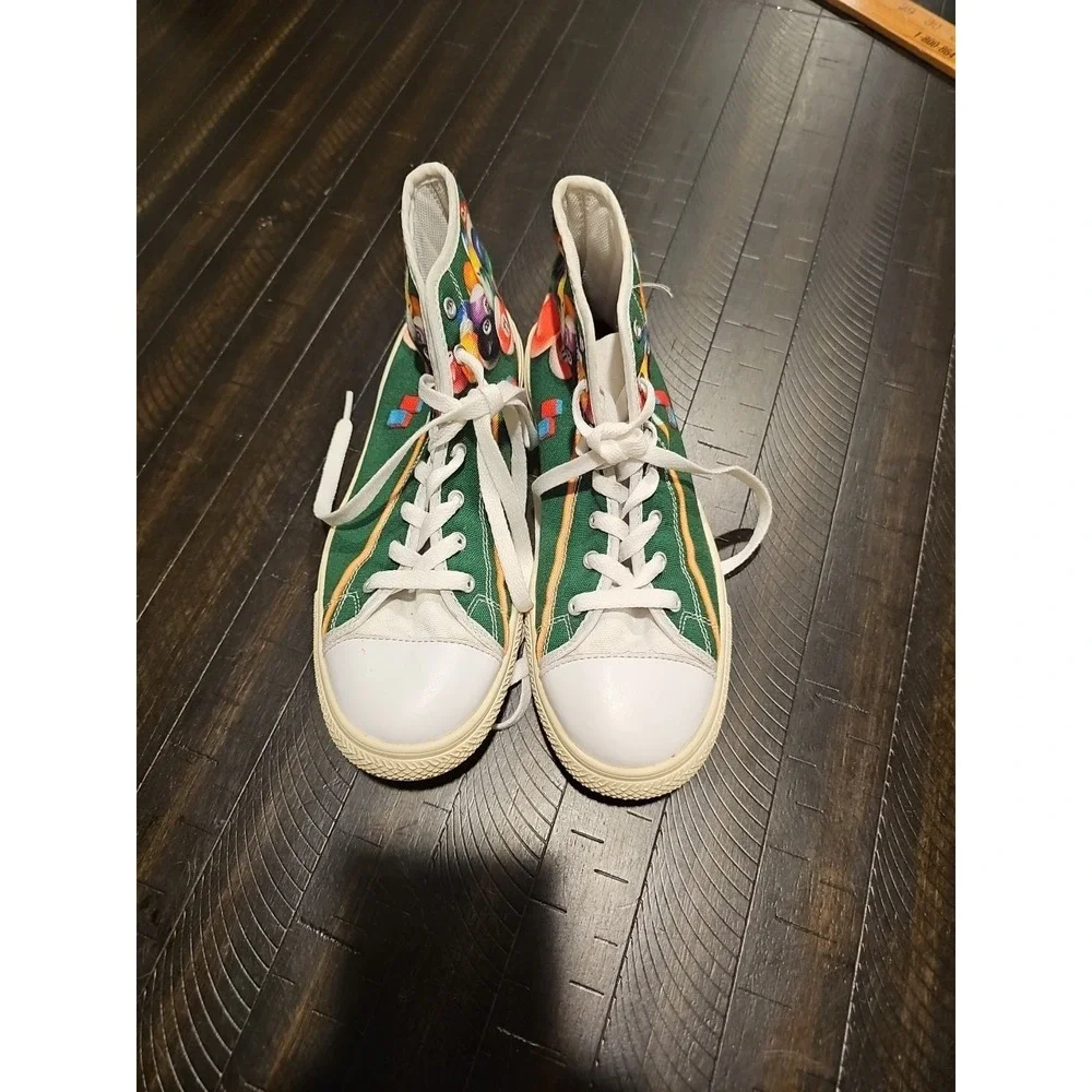Groove Bags & Custom Kicks Green High Top Sneakers Billiard Pool Shoes‎ Sz 9