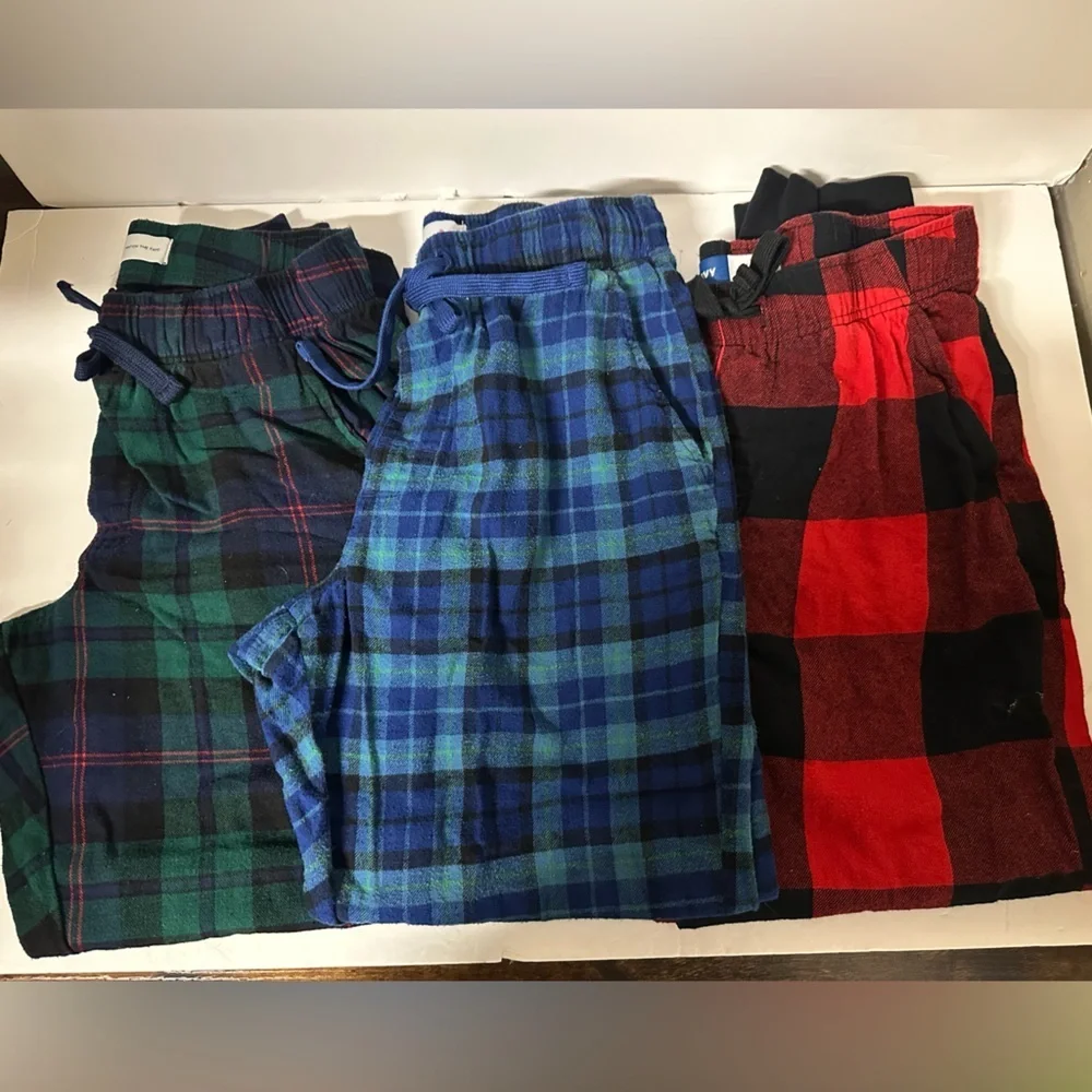 3 Old Navy Mens Plaid Sweatpants/Joggers/ Pjs  Size Small