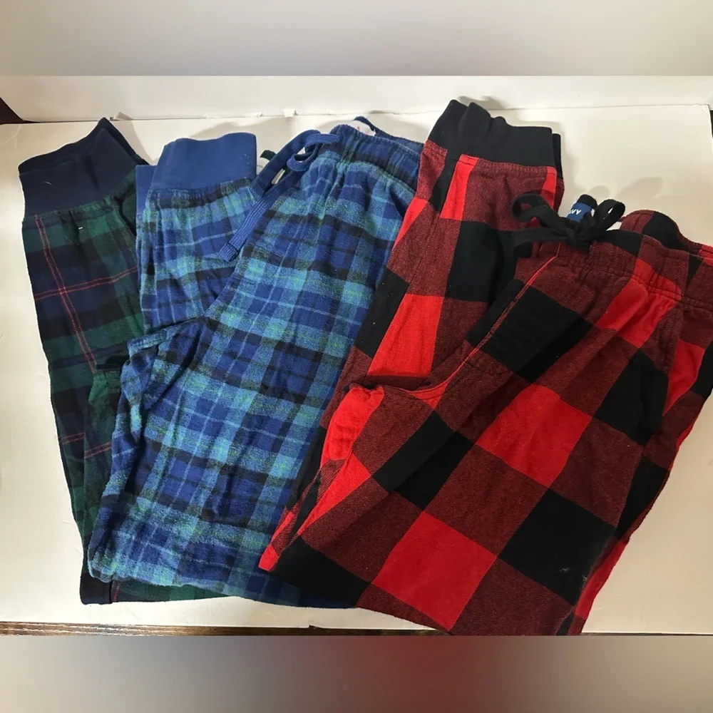 3 Old Navy Mens Plaid Sweatpants/Joggers/ Pjs  Size Small