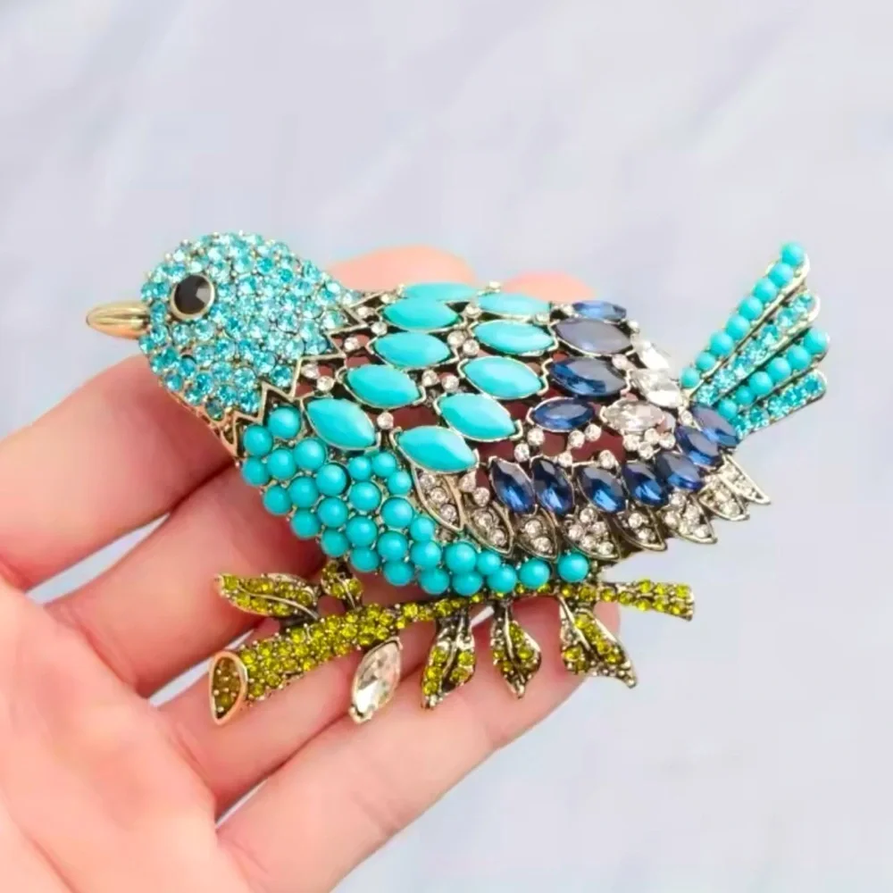 Blue Bird Elegant Turquoise Brooch