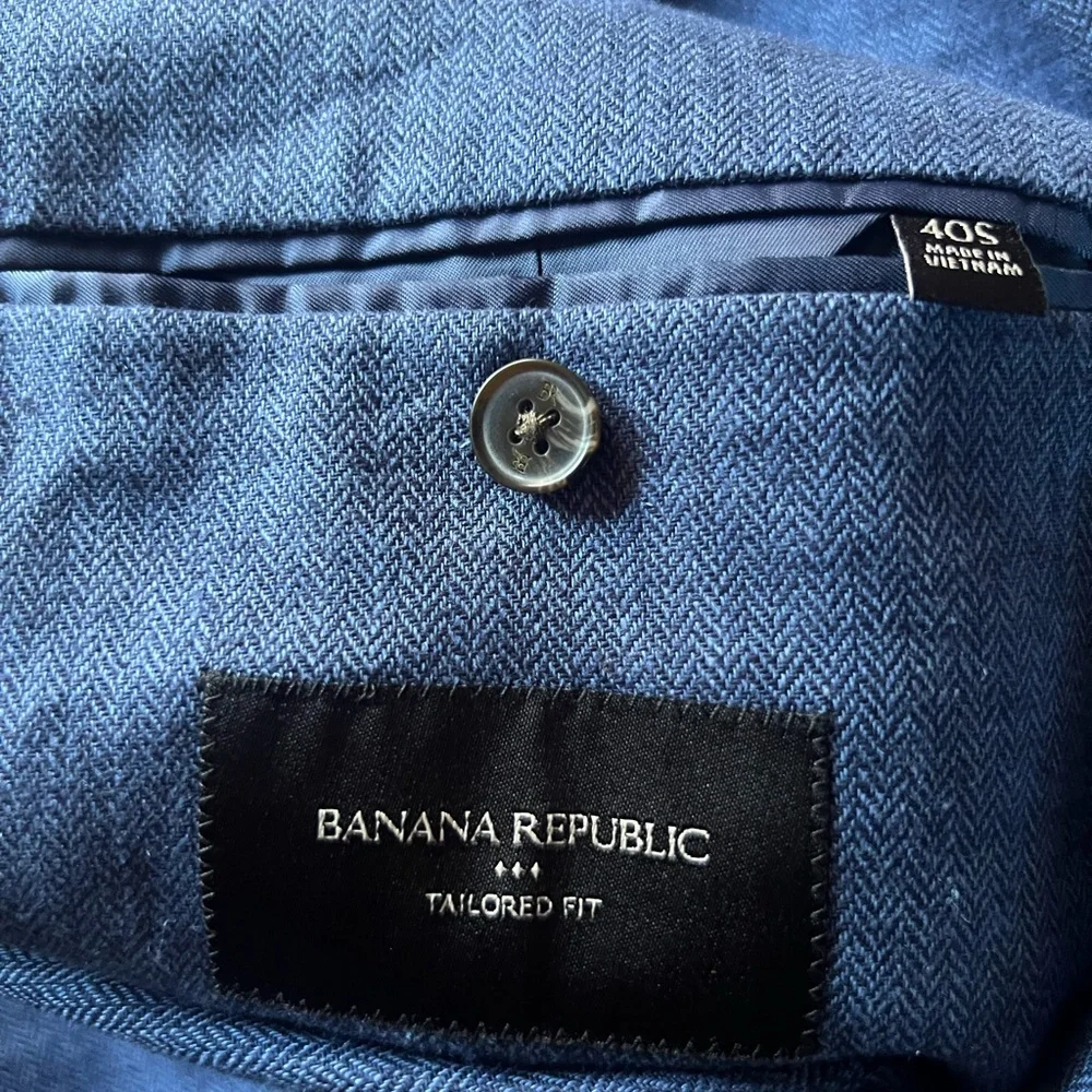 Linen Blend Banana Republic Navy Blue Lightweight sports Jacket Blaze 40S