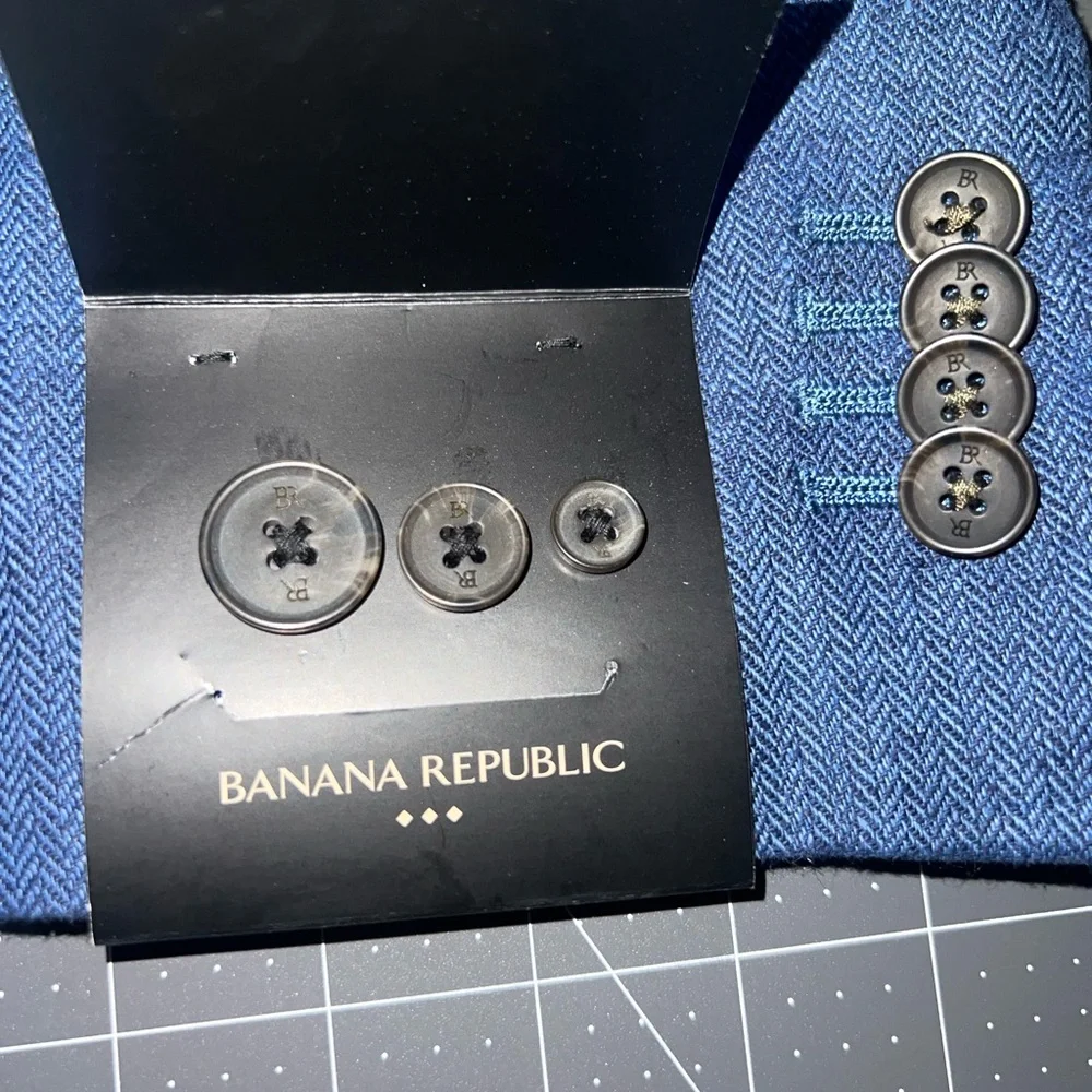 Linen Blend Banana Republic Navy Blue Lightweight sports Jacket Blaze 40S