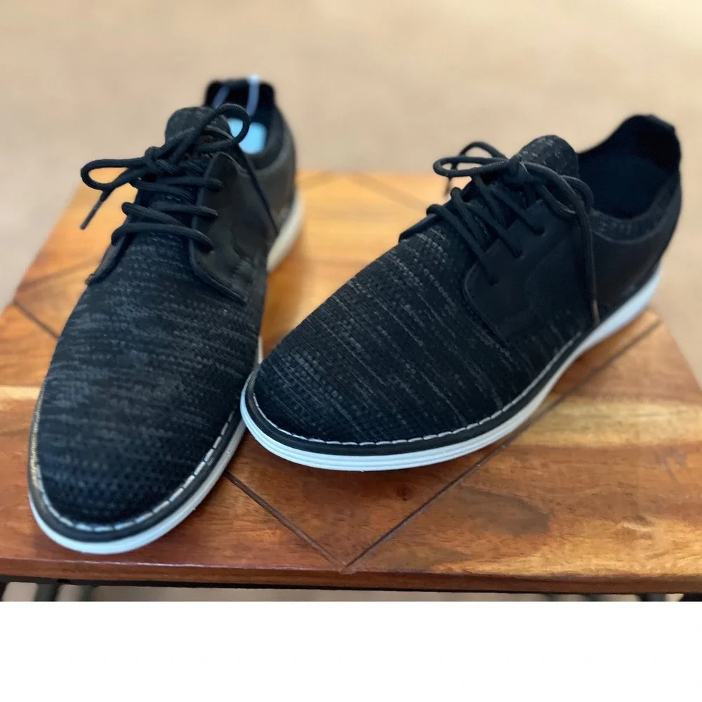 Cat & Jack Kids Black Knit Hybrid Dress Oxford Sneakers‎ Size 4  (Big boy) NEW