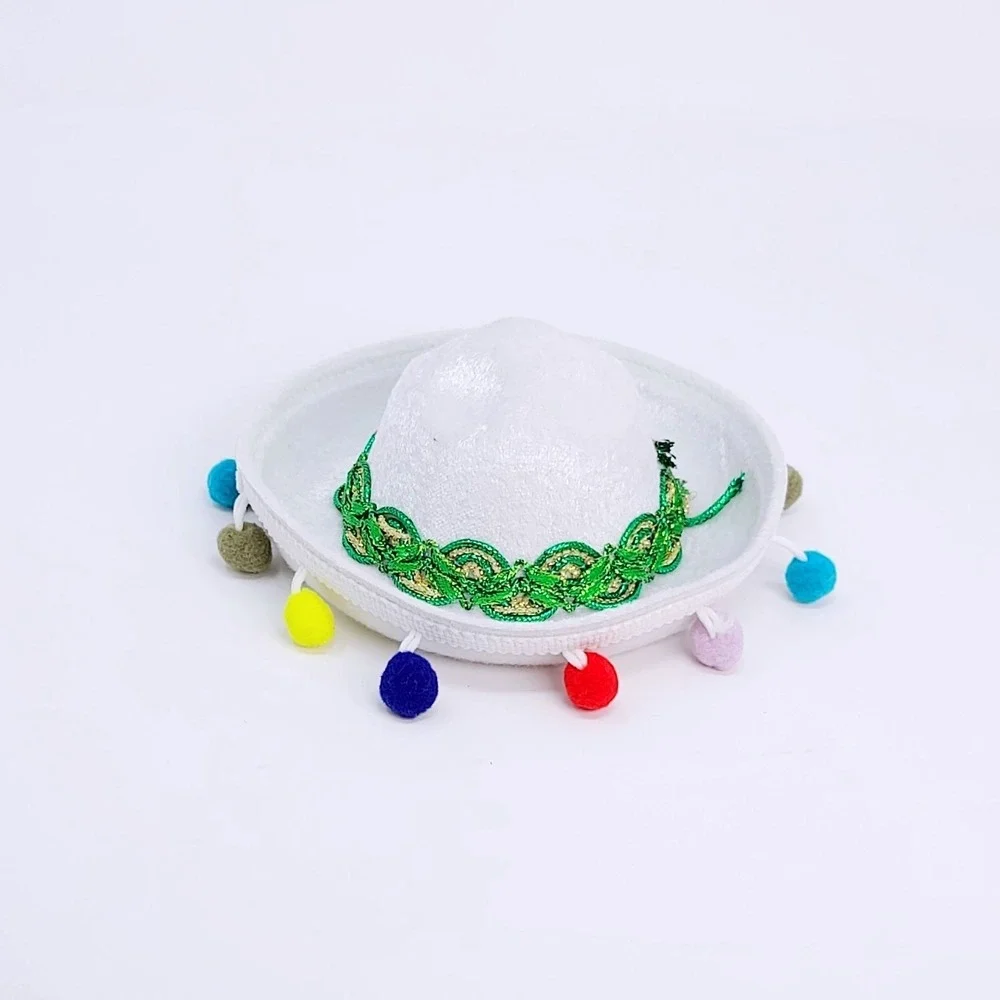 Mini White Sombrero Hat Fiesta Costume Photo Prop 6
