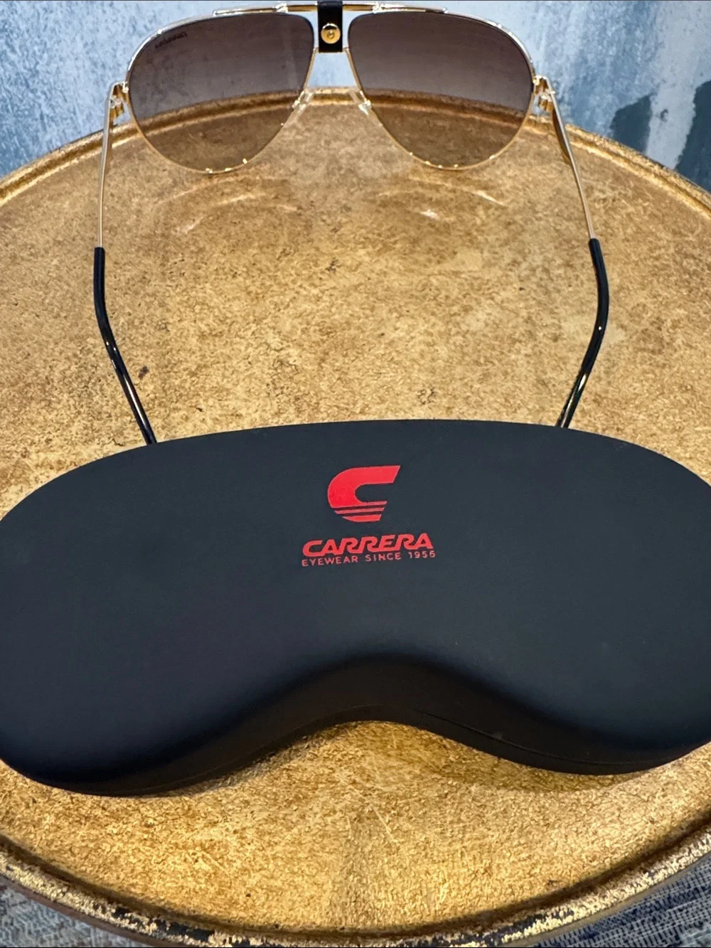 Carrera gold branding lens