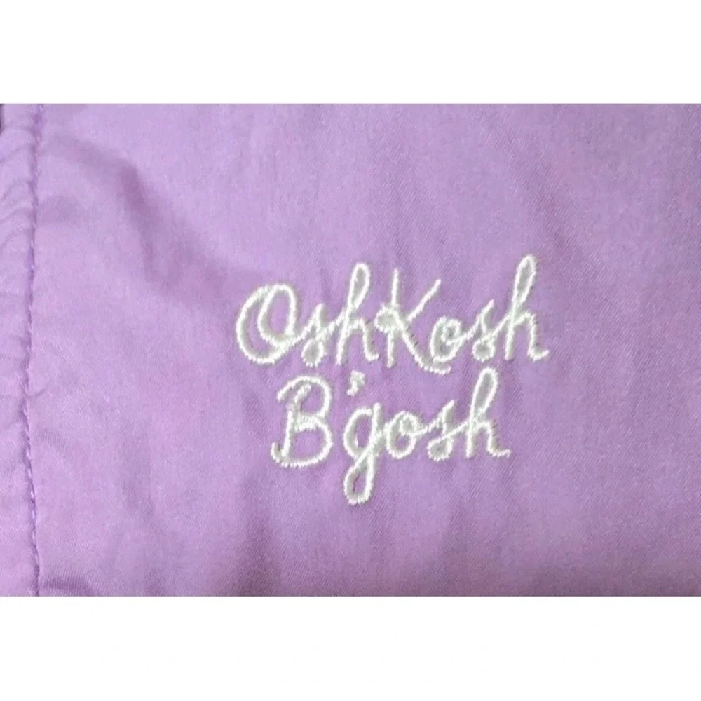 OshKosh B'gosh Girls 4T Purple Hooded Windbreaker Jacket Ruffle‎ Lightweight Zip