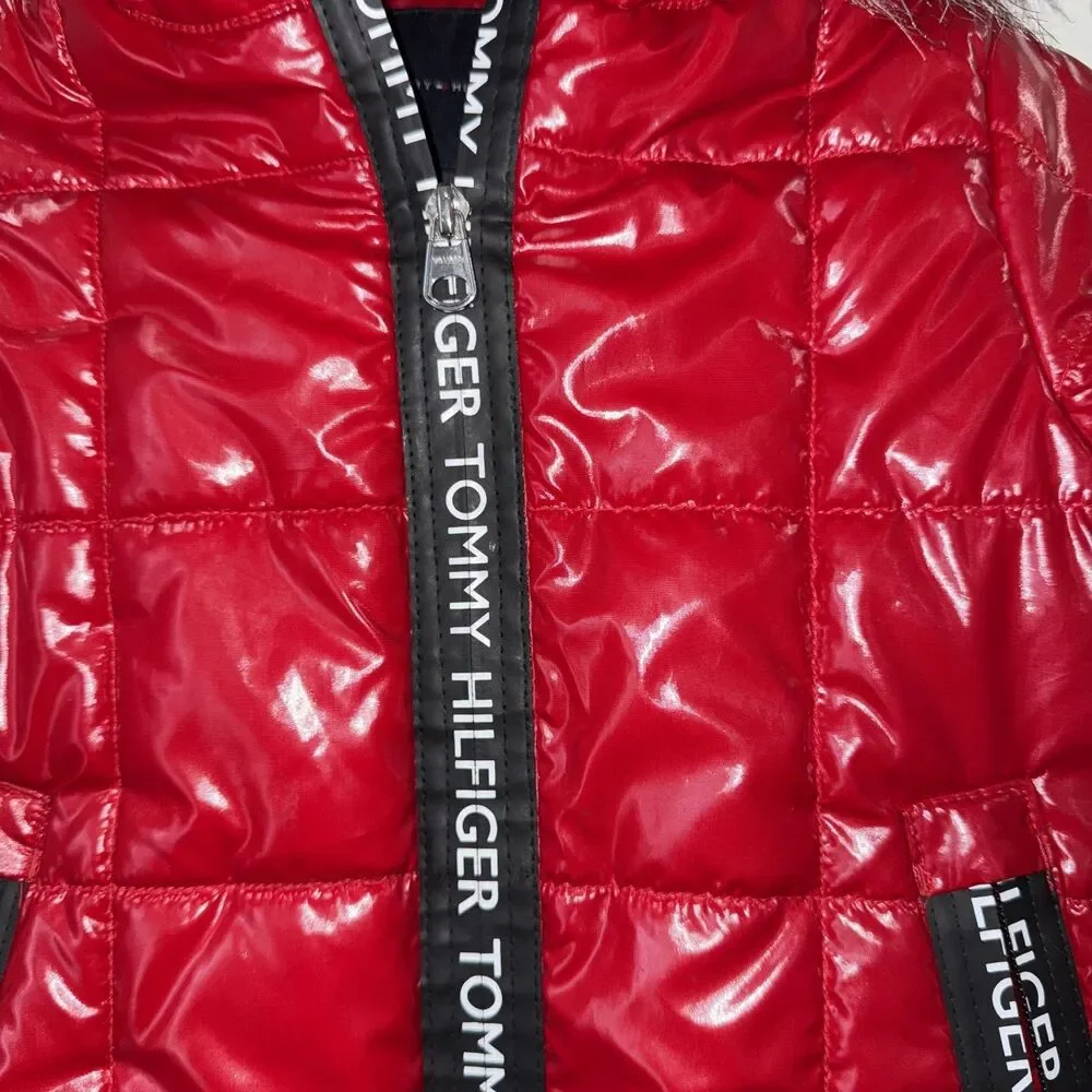 Tommy Hilfiger Jacket With Fur Hood Toddler Girls Size 4 !