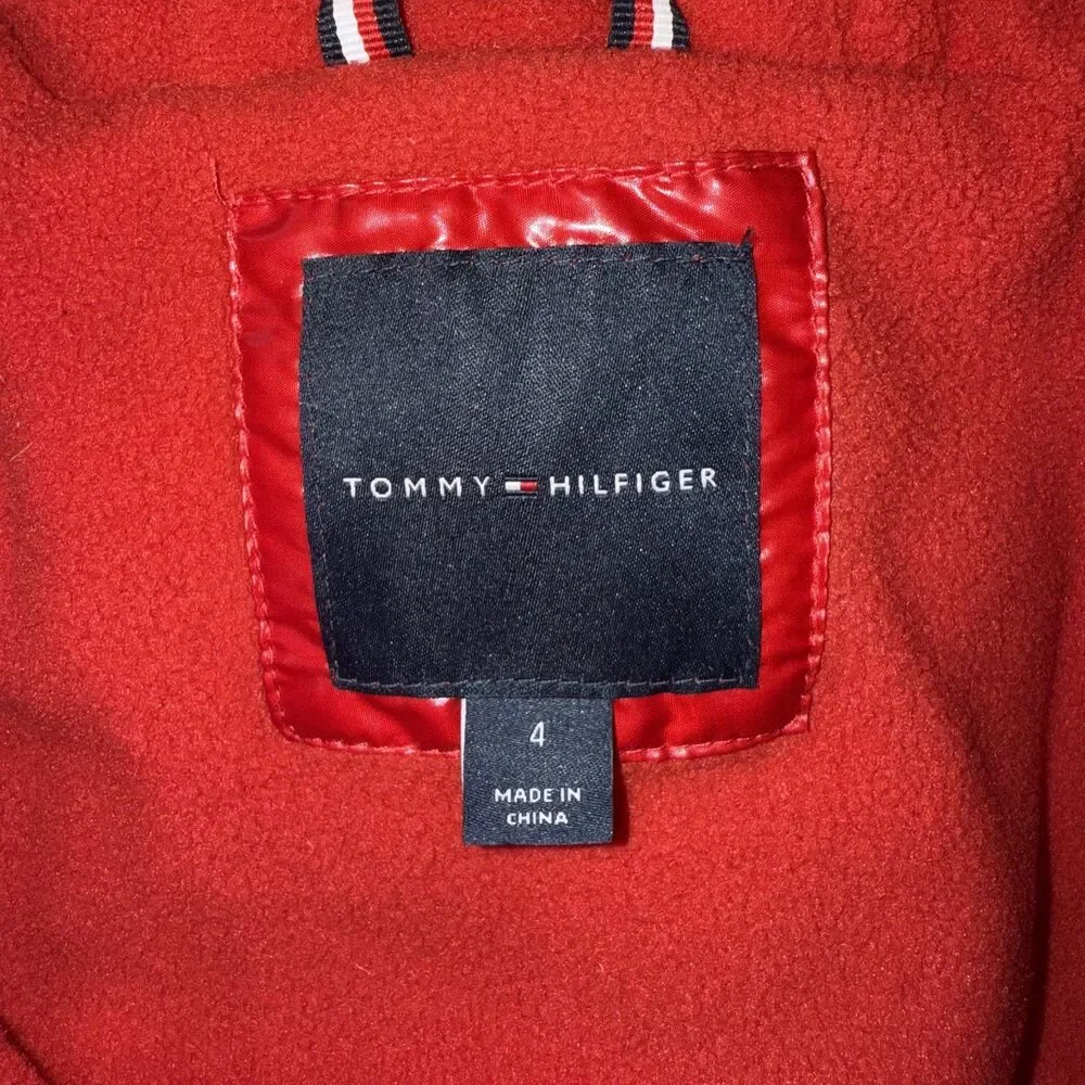 Tommy Hilfiger Jacket With Fur Hood Toddler Girls Size 4 !