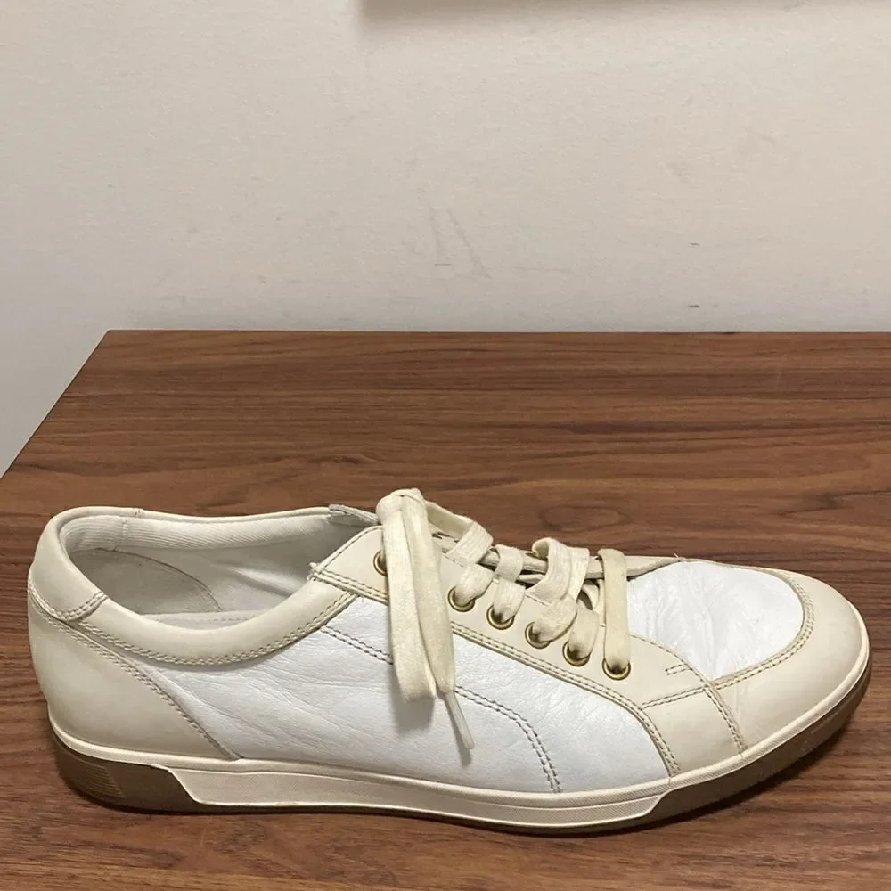 Cole Haan/Nike Air Mens Grand Pro Turf Leather Sneakers in Ivory/Stone. Sz 11 M.