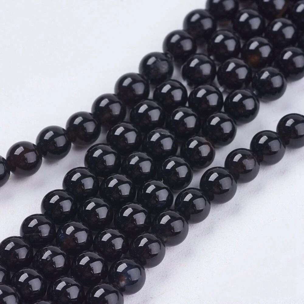 4MM Black Onyx Beads-ONE Gemstone Bead Strand-Jewelry Making Supplies Crafts NWT