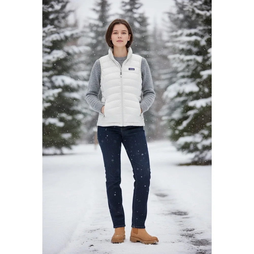 Patagonia Girls Down Sweater Vest White Puffer XL 14 68226FA14