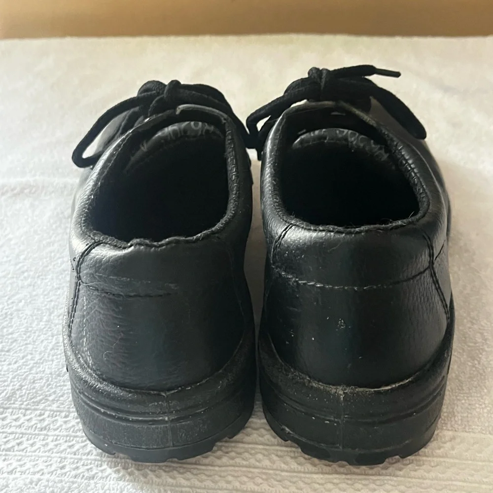 Warrior Black Leather Safety Steel Toe Shoes Sz 8