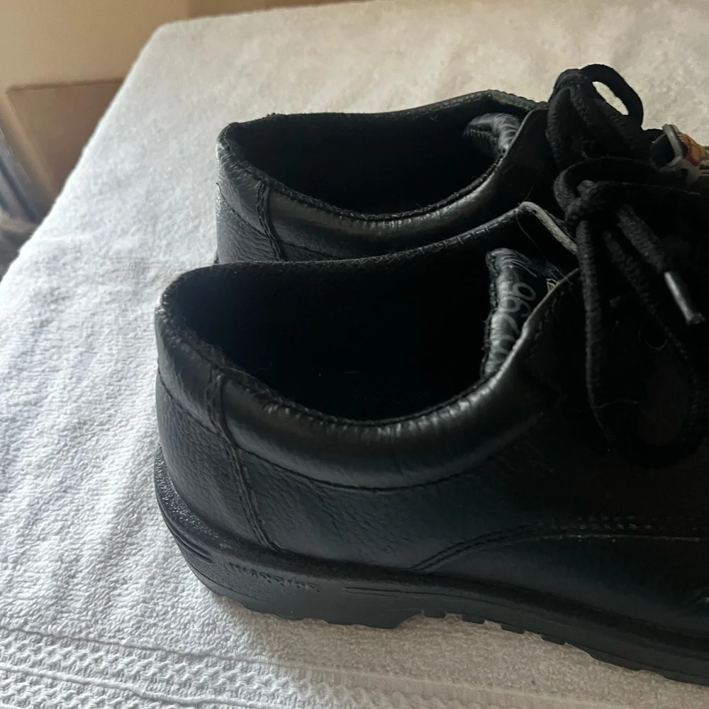 Warrior Black Leather Safety Steel Toe Shoes Sz 8