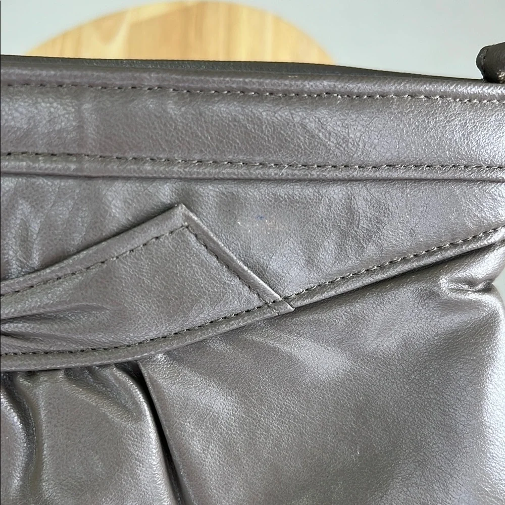 80s Dressy Clutch / Purse / Evening Bag with Zipper Taupe Brown Grey