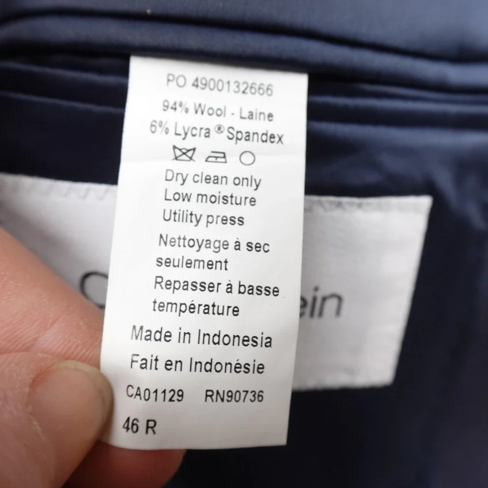 Calvin Klein measurements are
