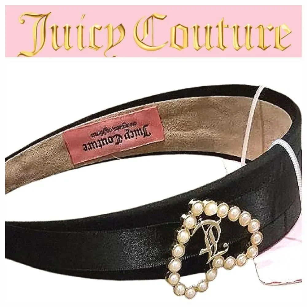 Juicy Couture JC Pearl Heart Logo Headband