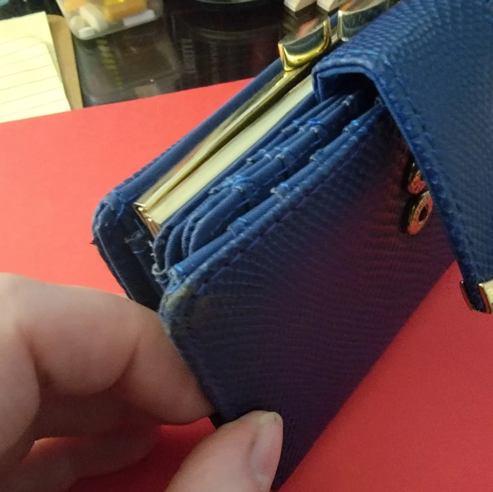 Blue‎ three compartment wallet