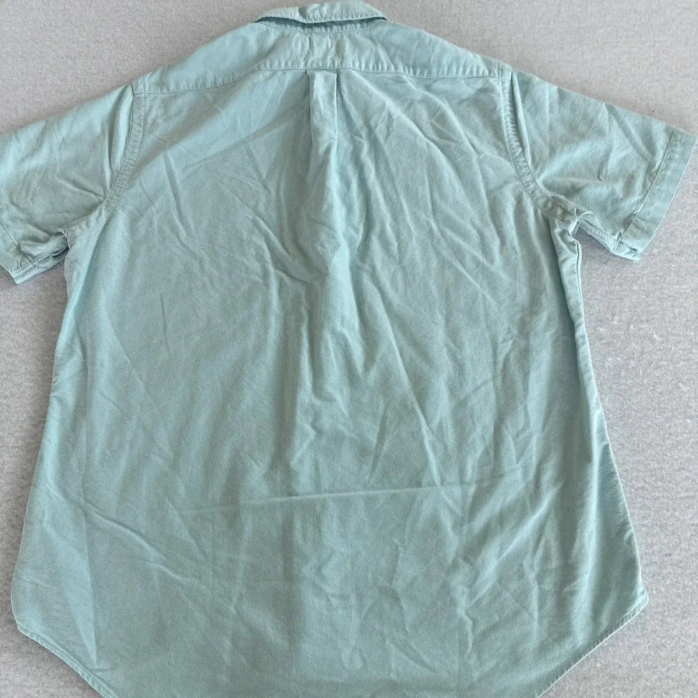 Polo Ralph Lauren Classic Fit Short Sleeve Chambray Shirt Aqua Teal Flesh Pony