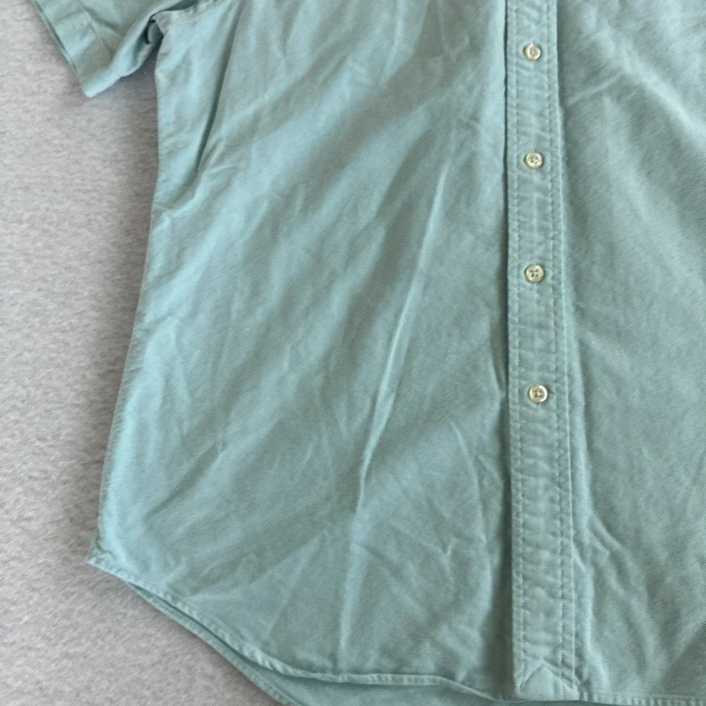 Polo Ralph Lauren Classic Fit Short Sleeve Chambray Shirt Aqua Teal Flesh Pony
