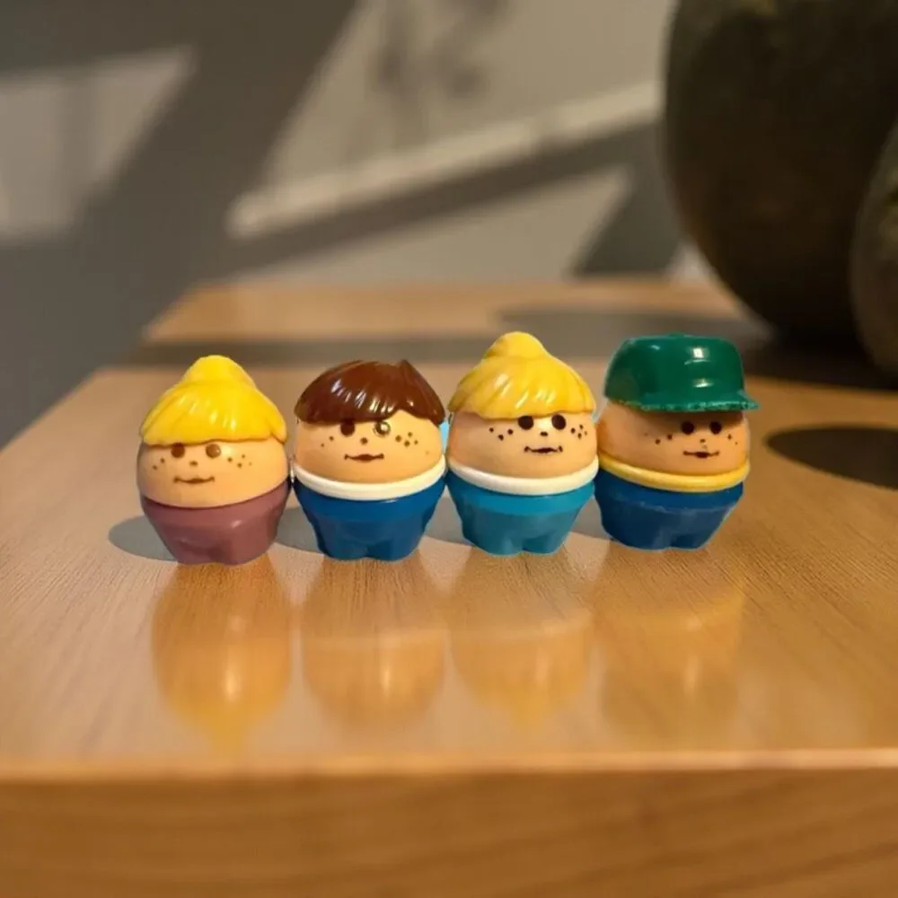 4 Vintage 80s Little Tikes Chunkie Toddle Tots Family Mom, Dad Green Cap, Kids