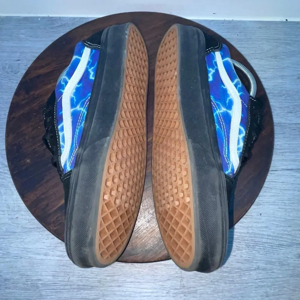 Vans Old Skool Blue Lightning Athletic Shoes Sneakers Unisex Mens 6.5 Womens 8