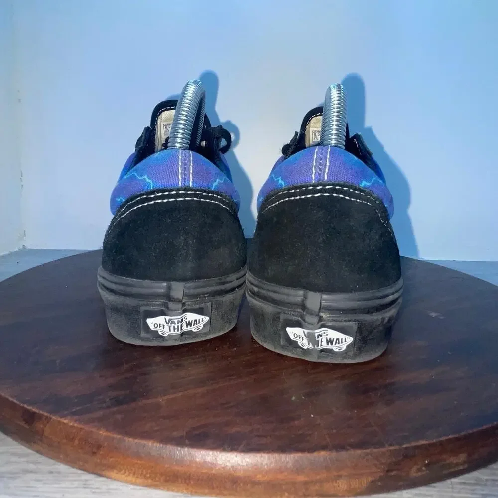 Vans Old Skool Blue Lightning Athletic Shoes Sneakers Unisex Mens 6.5 Womens 8
