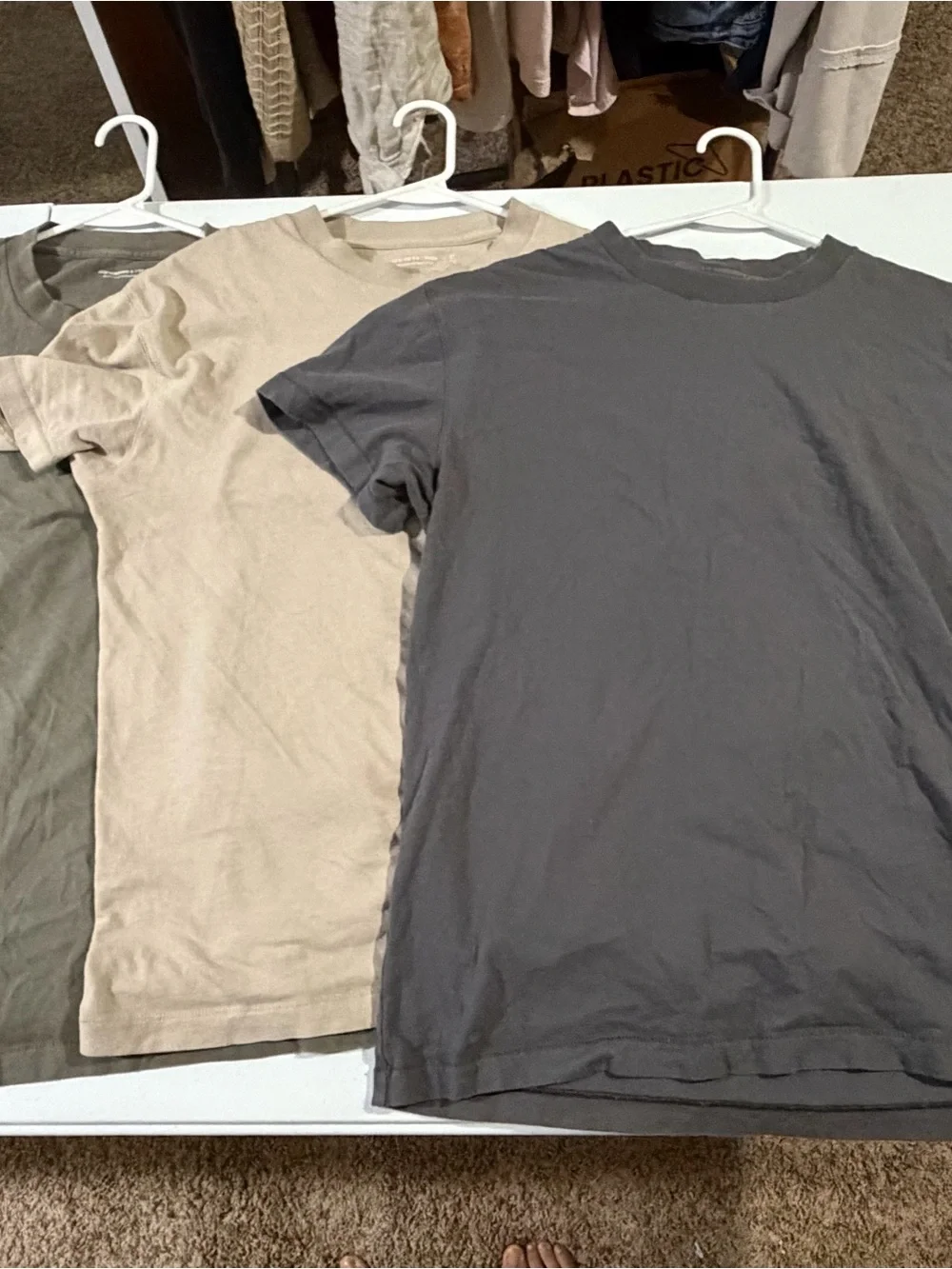 Banana Republic Men's Short Sleeve Tee Pack - Olive, Tan, Charcoal