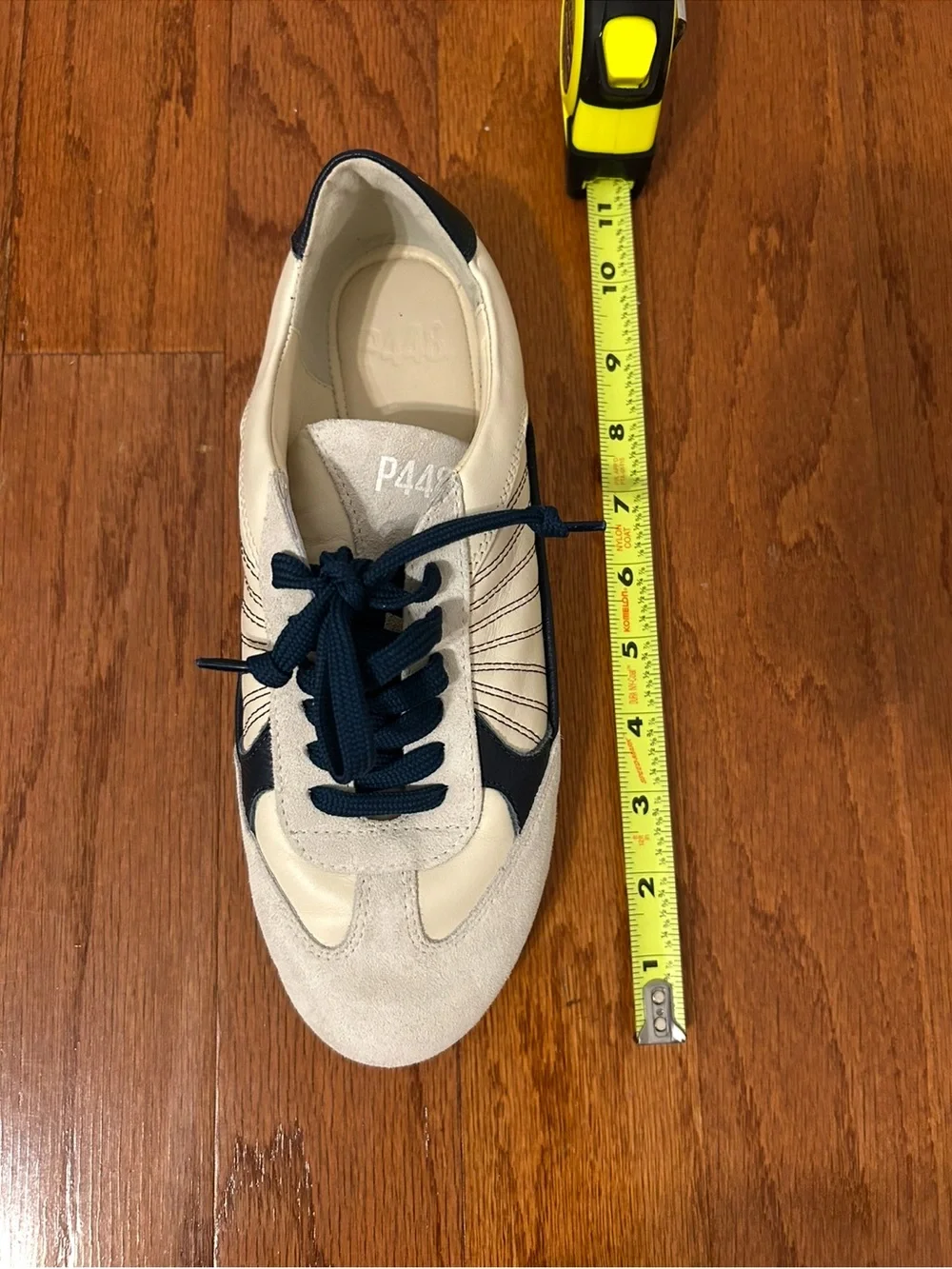 P448 John Sneakers White Navy Leather Suede Women's Size 39 Made in Italy