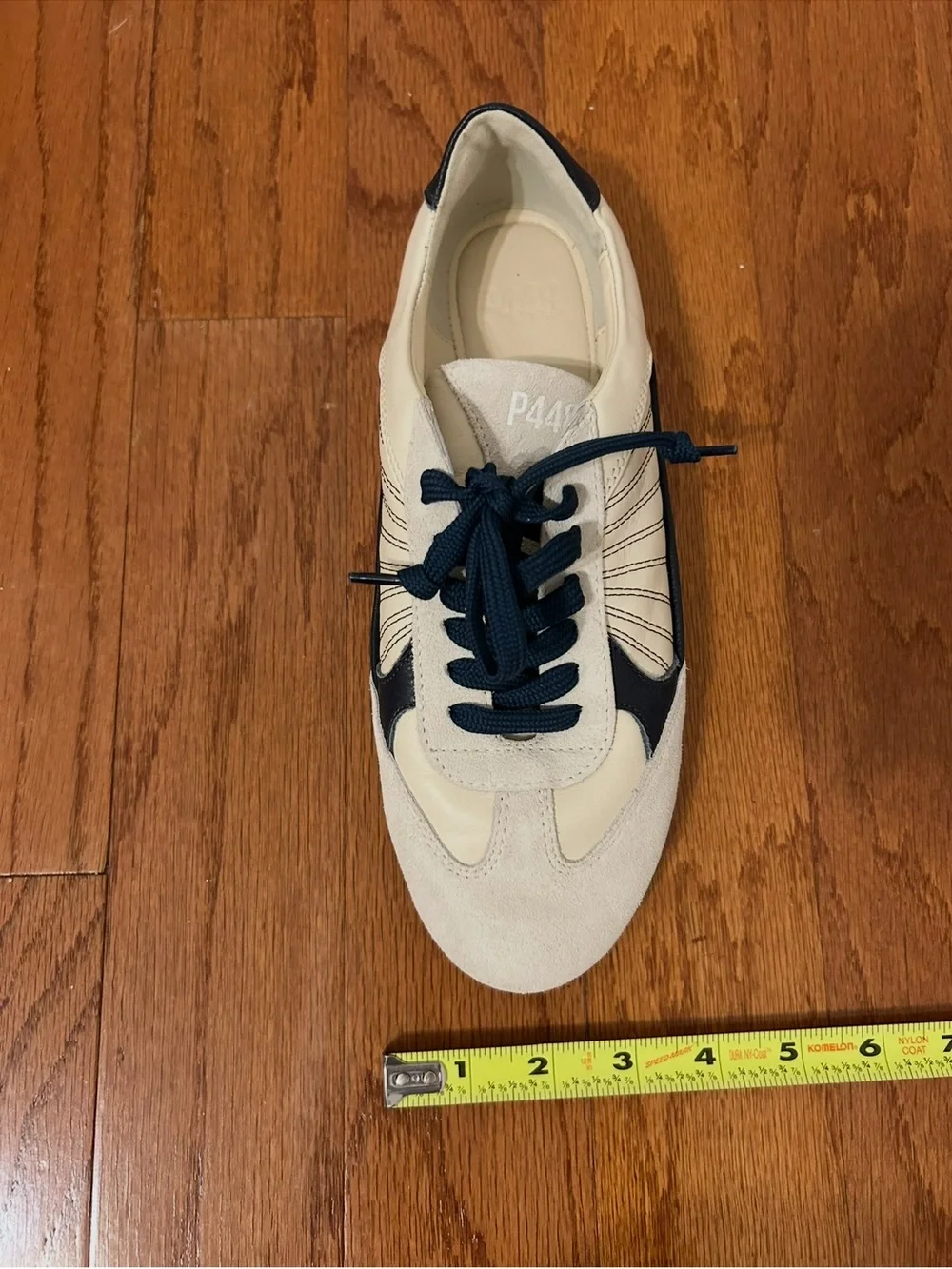 P448 John Sneakers White Navy Leather Suede Women's Size 39 Made in Italy