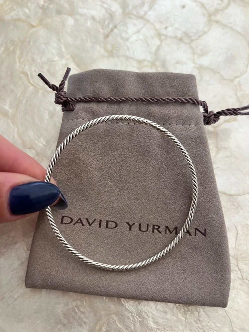 David Yurman Sterling Silver Cable Bangle Bracelet Medium 2.5” 925 Stackable
