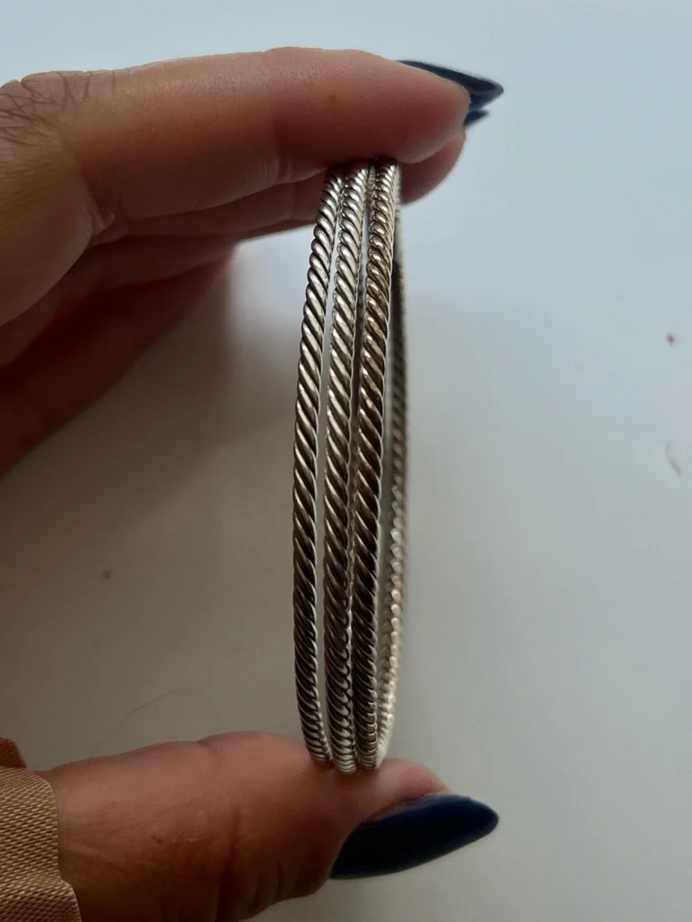 David Yurman Sterling Silver Cable Bangle Bracelet Medium 2.5” 925 Stackable