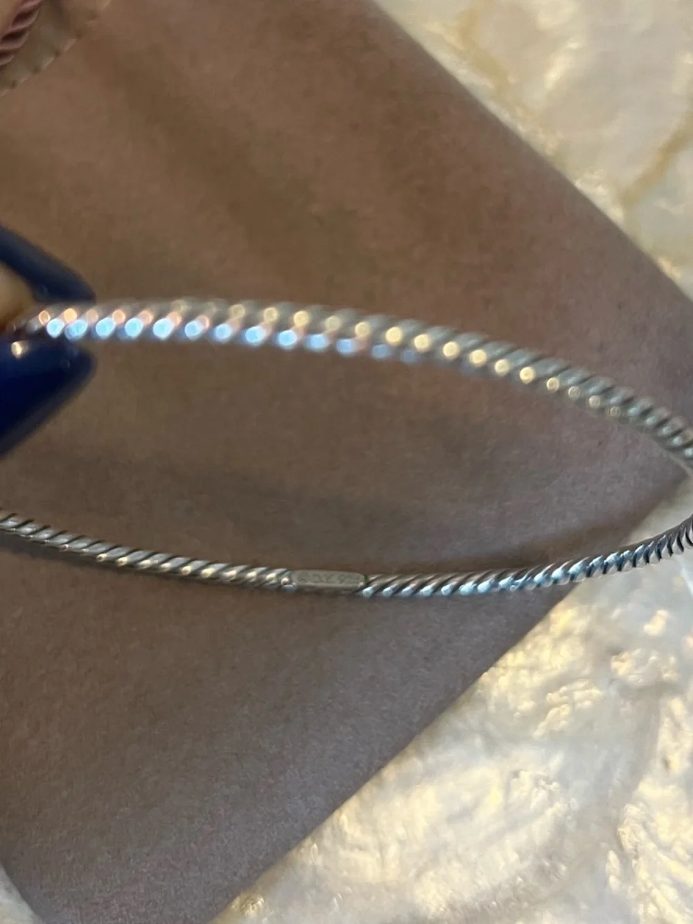 David Yurman Sterling Silver Cable Bangle Bracelet Medium 2.5” 925 Stackable