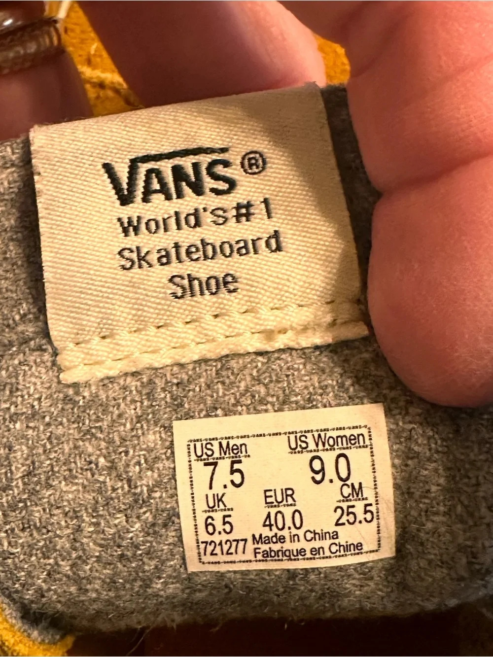 Vans Men’s High-Top Suede Sneakers,  Mustard Yellow and Gray, M 7.5, W 9