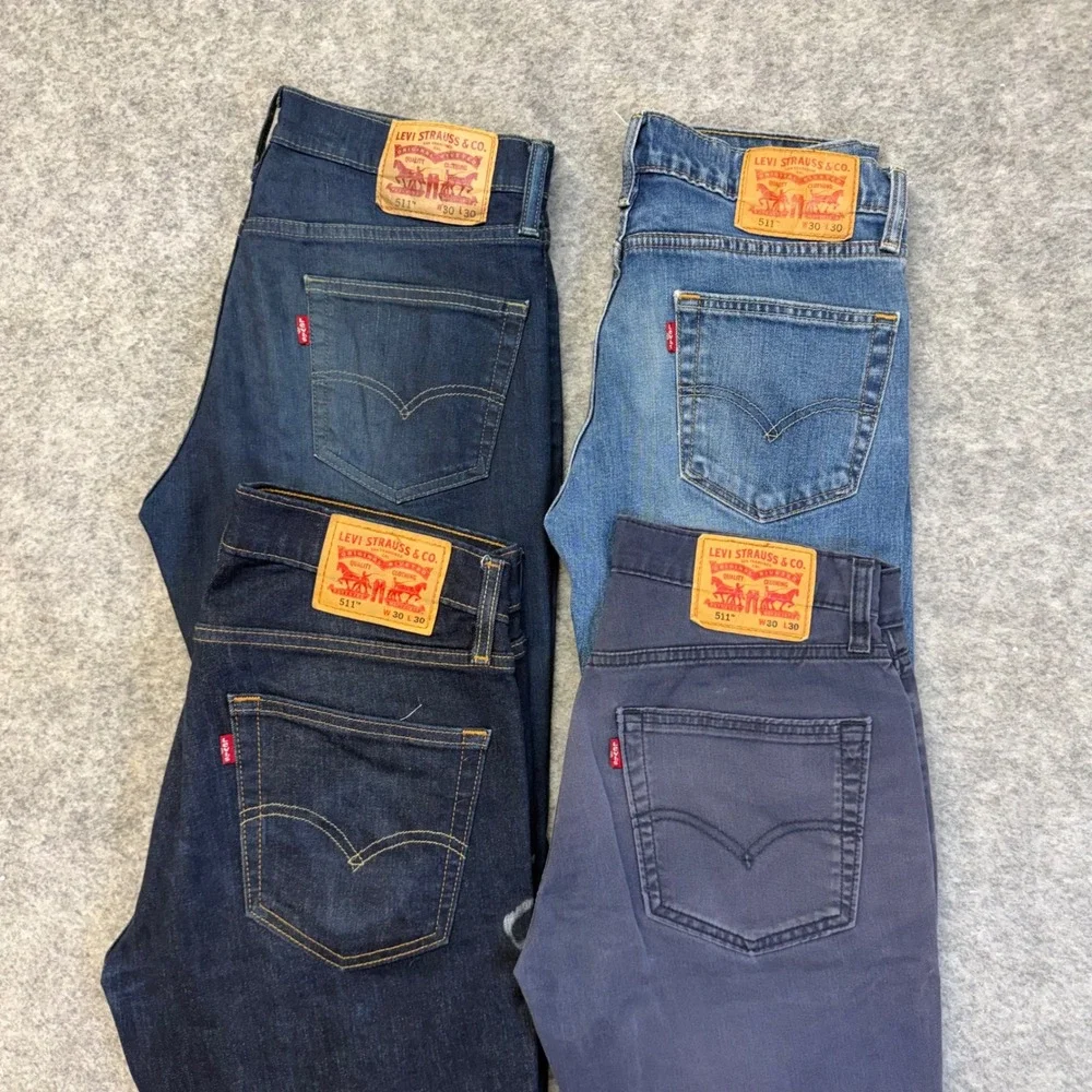 Lot of 4 Levi's 511 Slim Fit Jeans Mens 30x30 Blue Denim Work Pants Bundle
