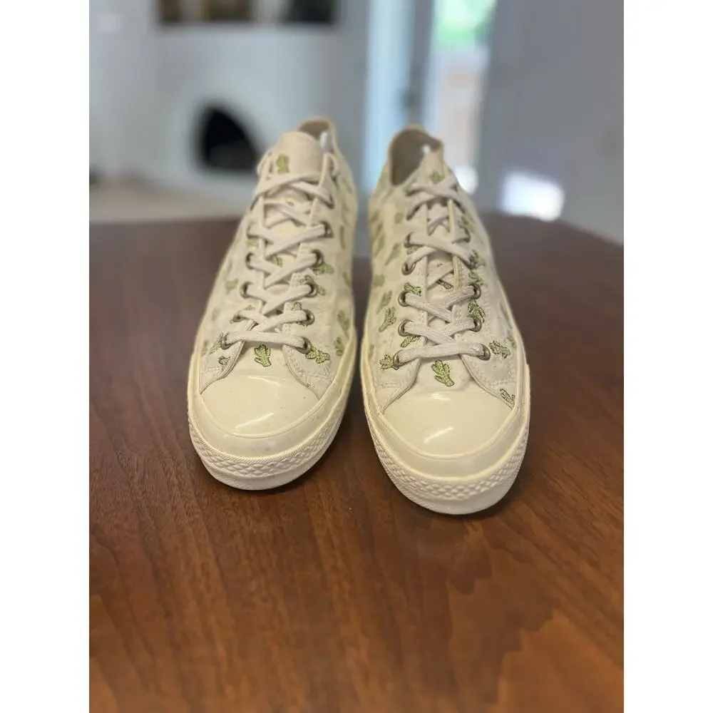 Converse Chuck 70 Low Cactus Embroidery 2018 White Off-White 161380C Sz 12