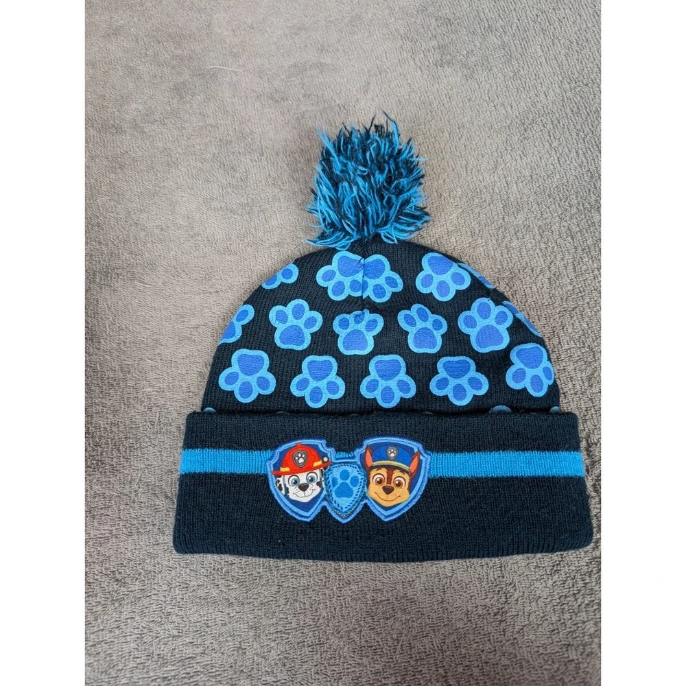 Paw Patrol  Print Knit‎ Beanie Hat Toddler Blue Nickelodeon