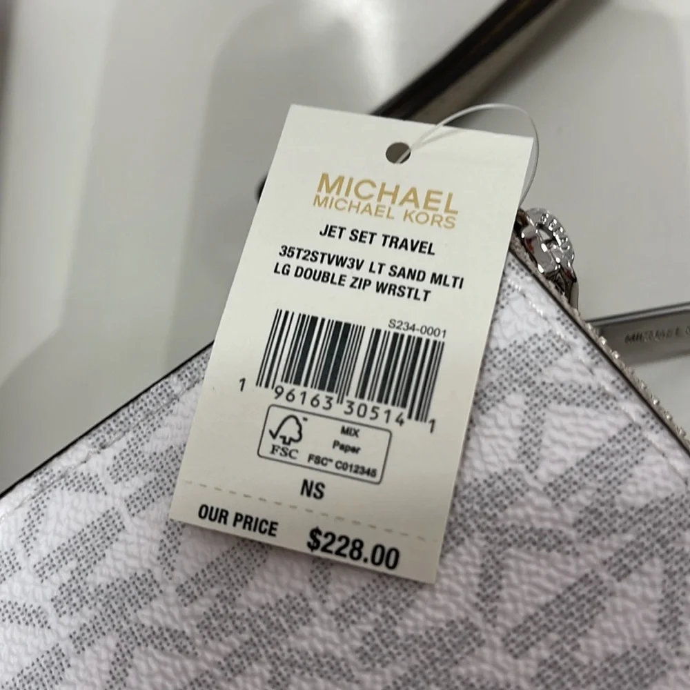 MICHAEL KORS LARGE DOUBLE ZIP WRISTLET wallet, clutch,